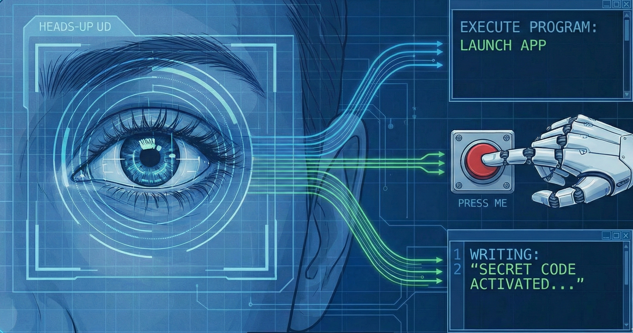 Binnary Code Detection with eye gestures