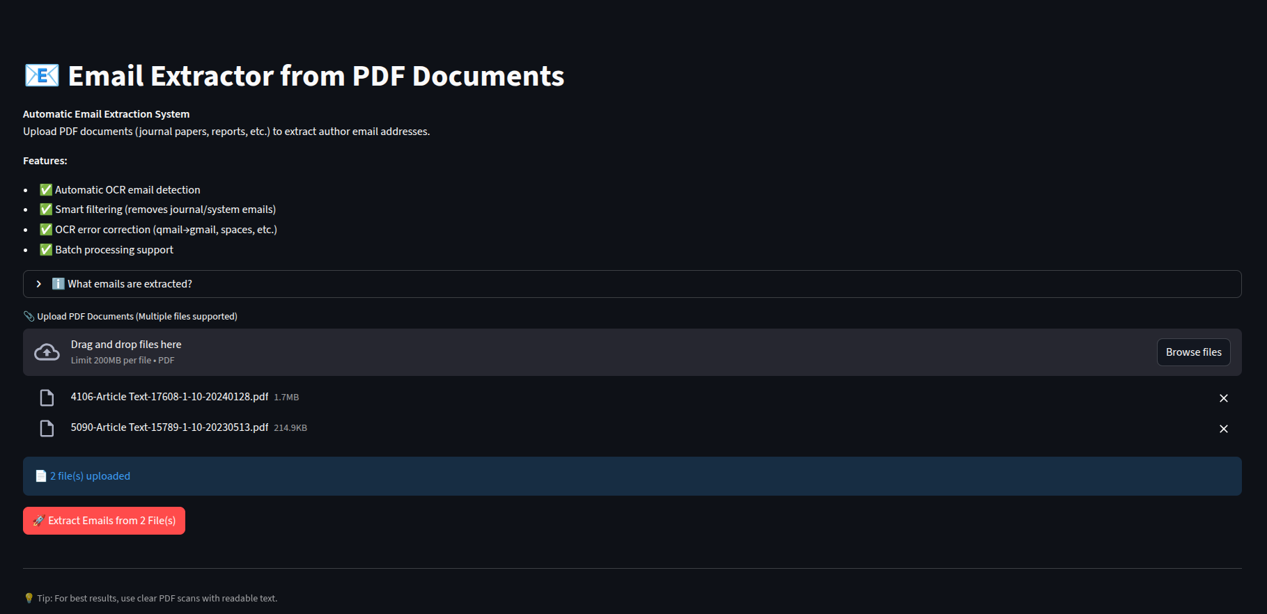 Intelligent PDF Email Extraction & Data Cleaning Pipeline